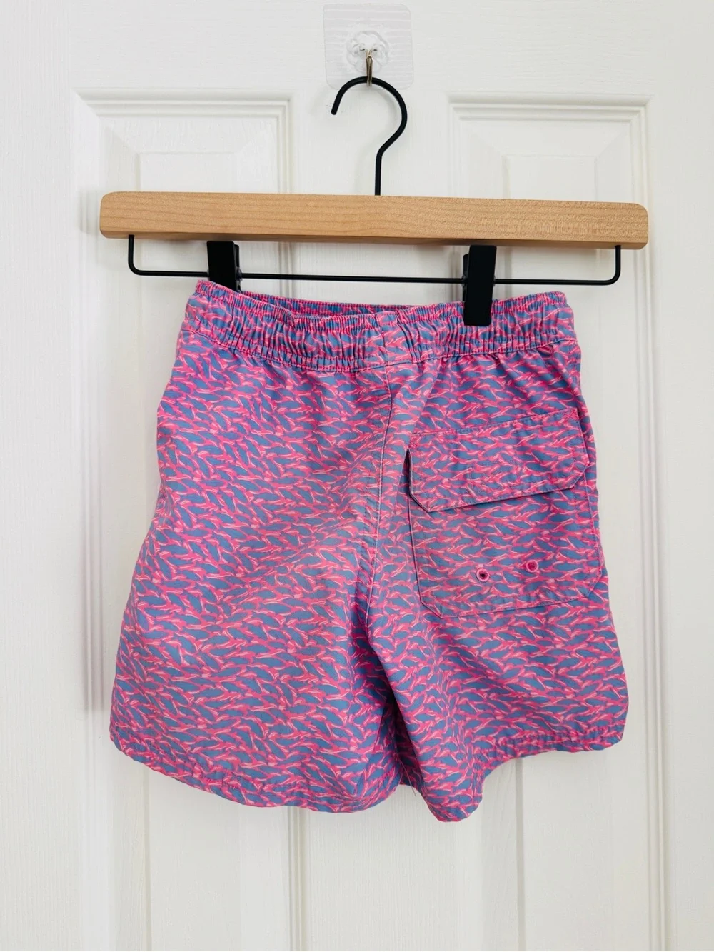 Vineyard Vines Pink Fish & Blue Sail Reversible Swim Shorts